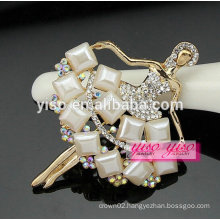 top sale lovely beautiful dancer modern gem stone crystal brooch